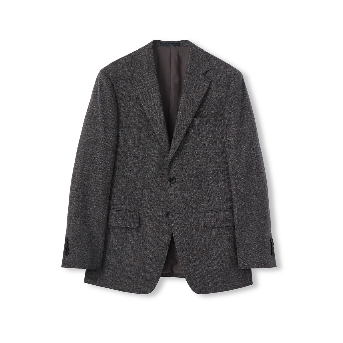 BROWN CHECKED WOOL-BLEND SUIT