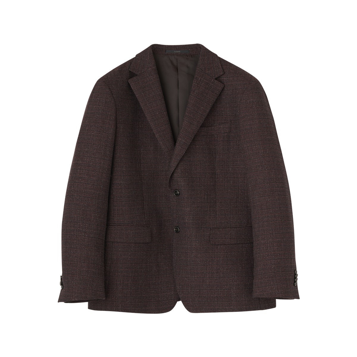 Brown Checked Wool-Blended Jacket