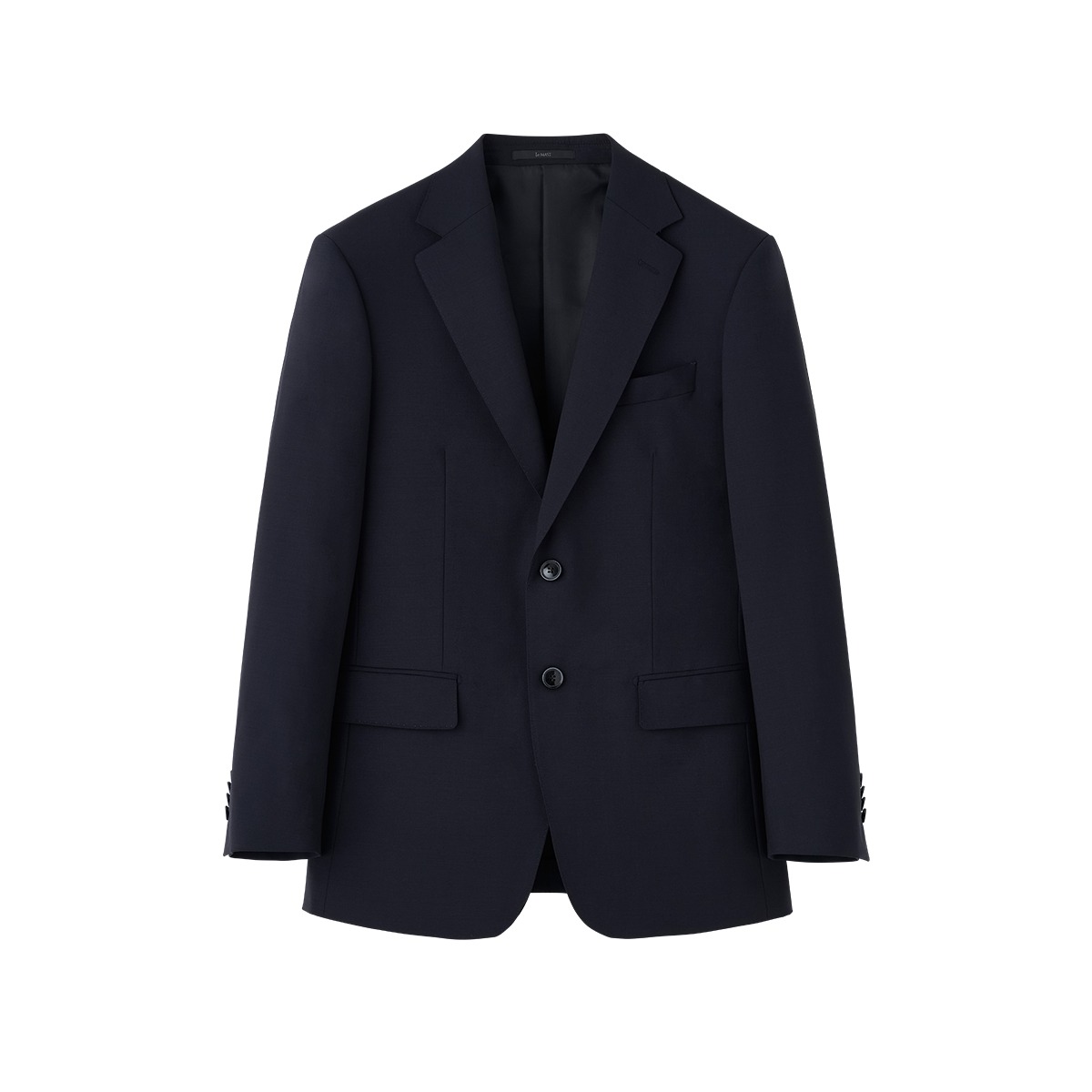 Navy Solid Wool Stretch Suit
