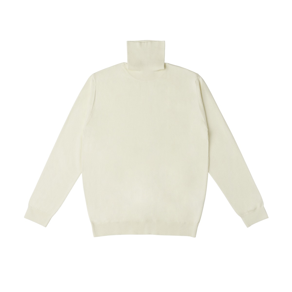 Ivory Solid Turtle neck Sweater