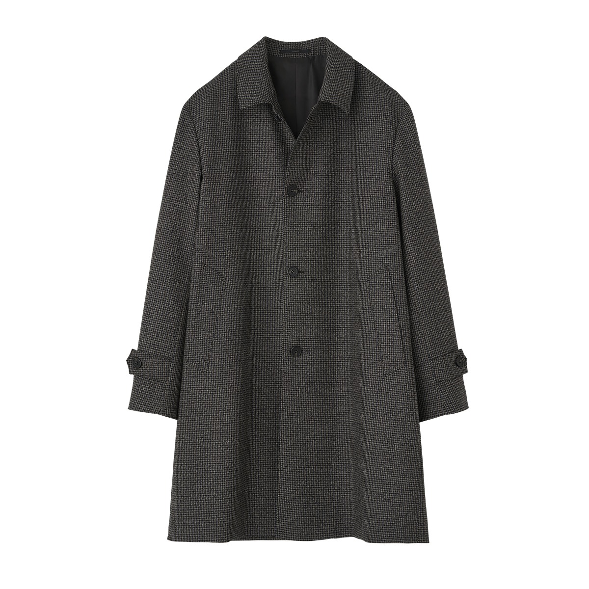 Grey Hound tooth Check Trench Coat