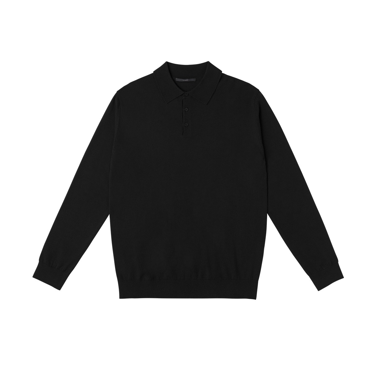 Black Solid Collar neck Sweater