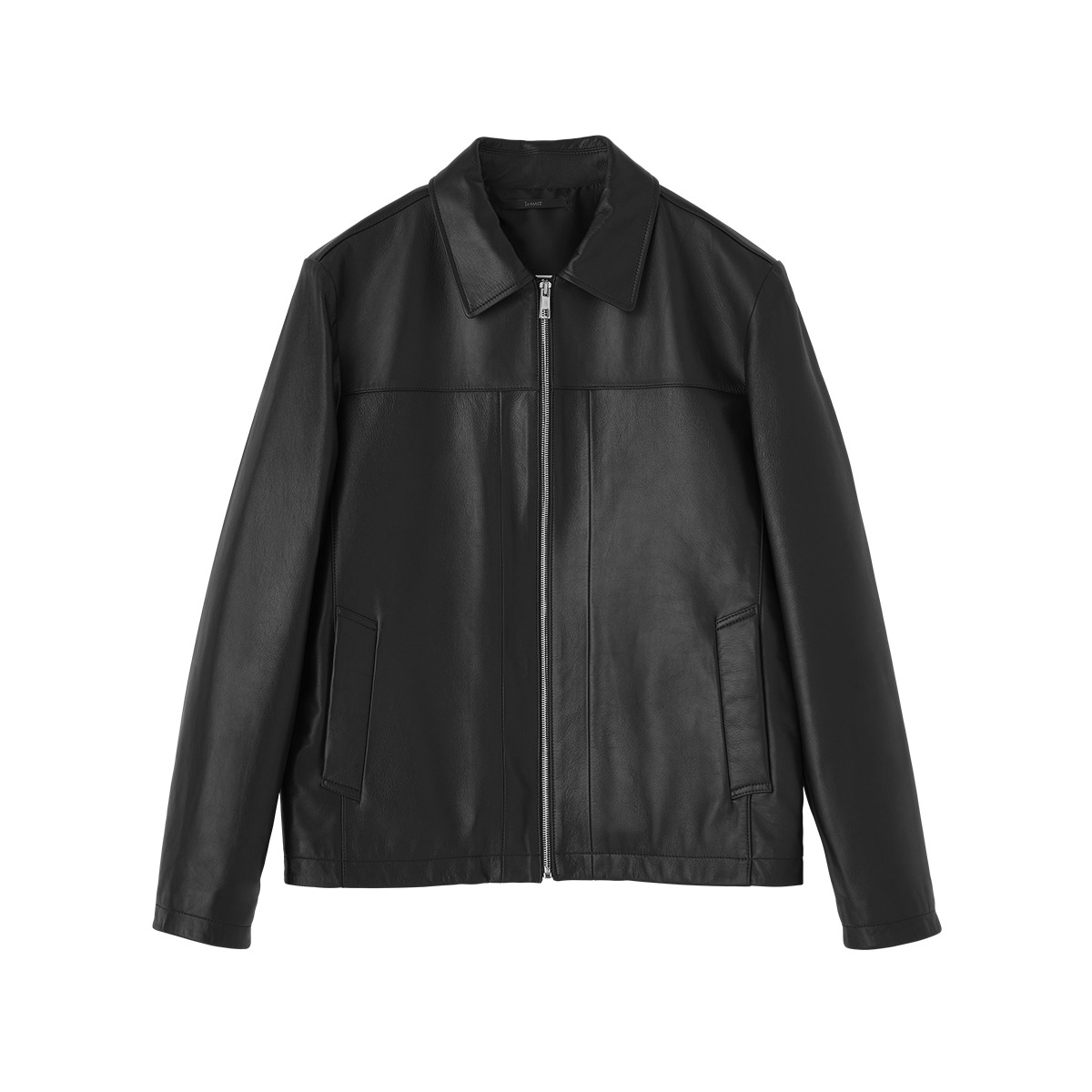 Black Solid Lamb Skin Leather Jacket