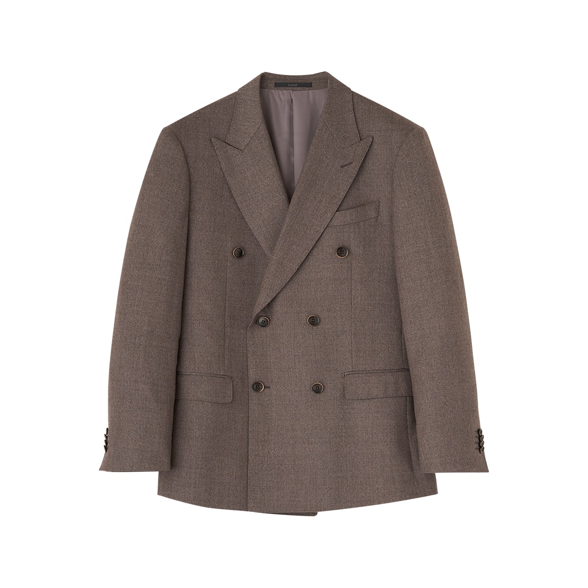 Beige Wool Blanded Double Breasted Suit